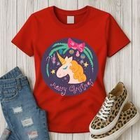 Merry Christmas Unicorn Women's T-Shirt thumb 3