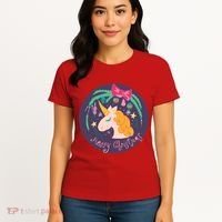 Merry Christmas Unicorn Women's T-Shirt thumb 4