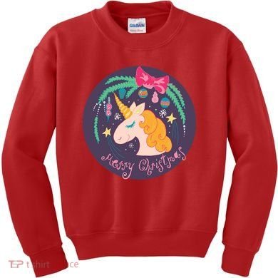 Merry Christmas Unicorn Kids Sweatshirt