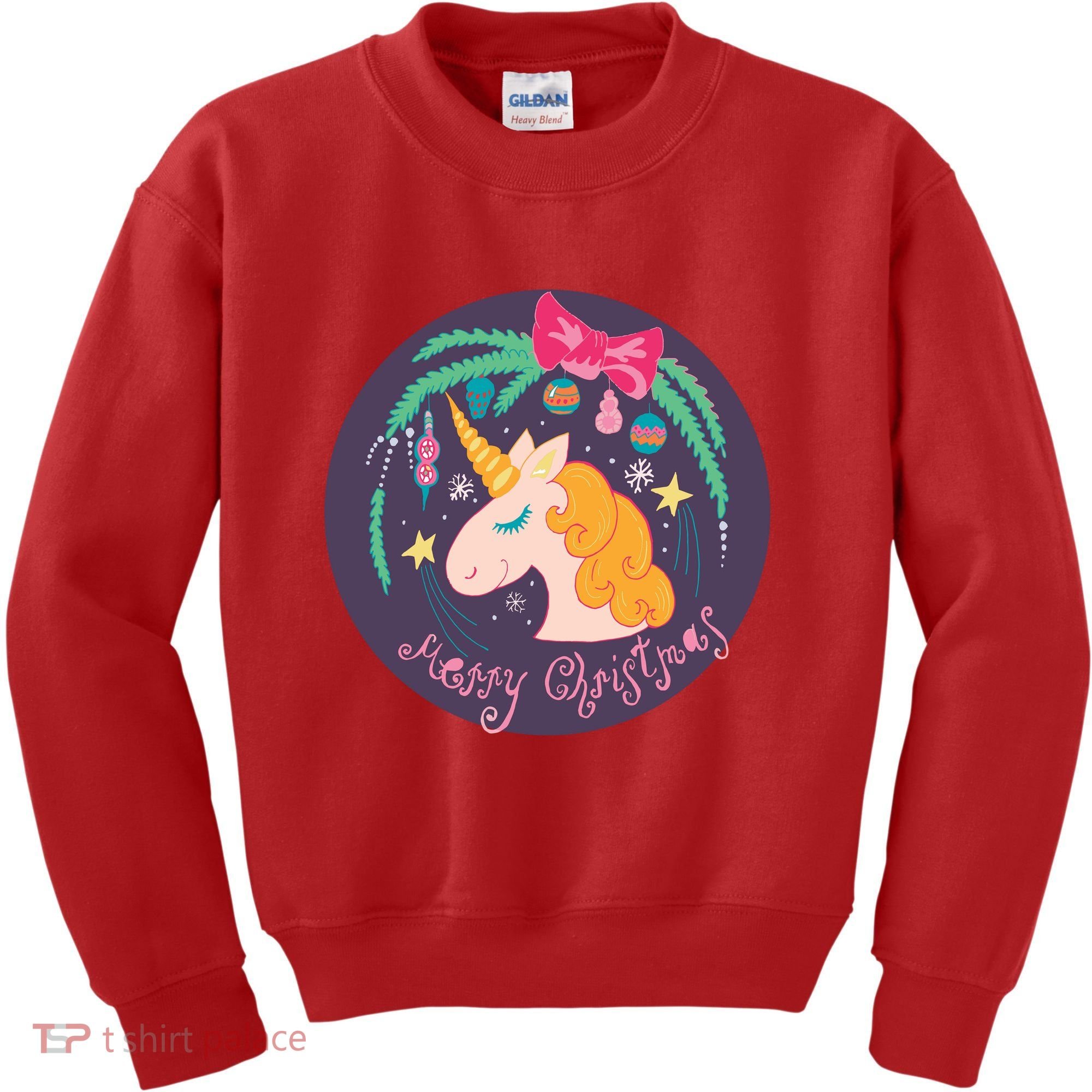 Merry Christmas Unicorn Kids Sweatshirt