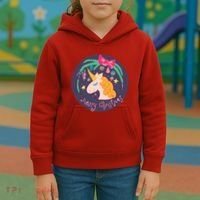 Merry Christmas Unicorn Kids Hoodie thumb 3