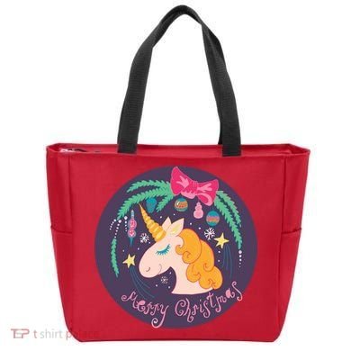 Merry Christmas Unicorn Tote Bag
