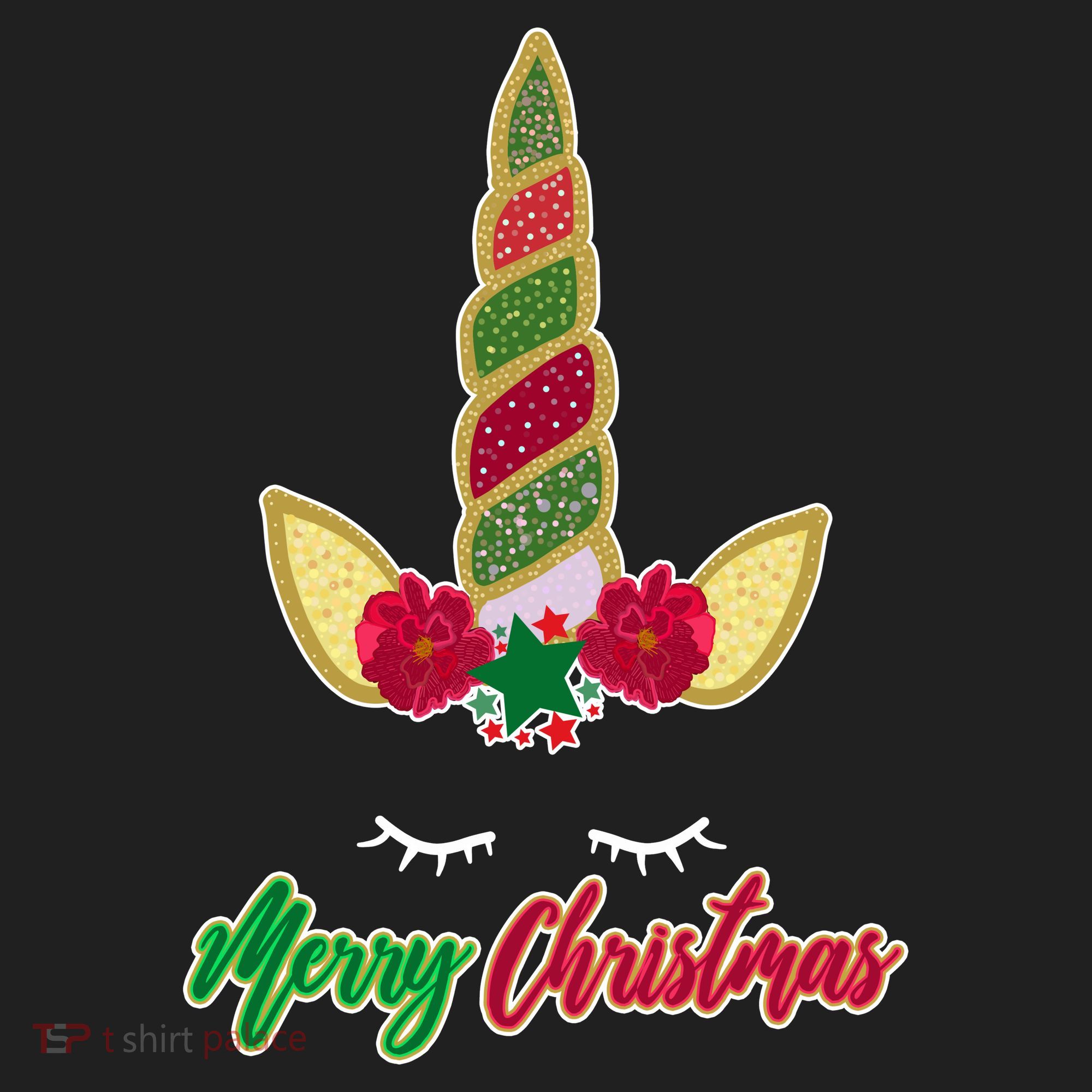 Merry Christmas Unicorn Sparkle Women's Sweatshirt