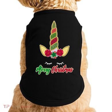 Merry Christmas Unicorn Sparkle Doggie Tank