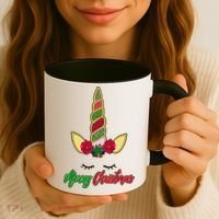 Merry Christmas Unicorn Sparkle Coffee Mug thumb 3
