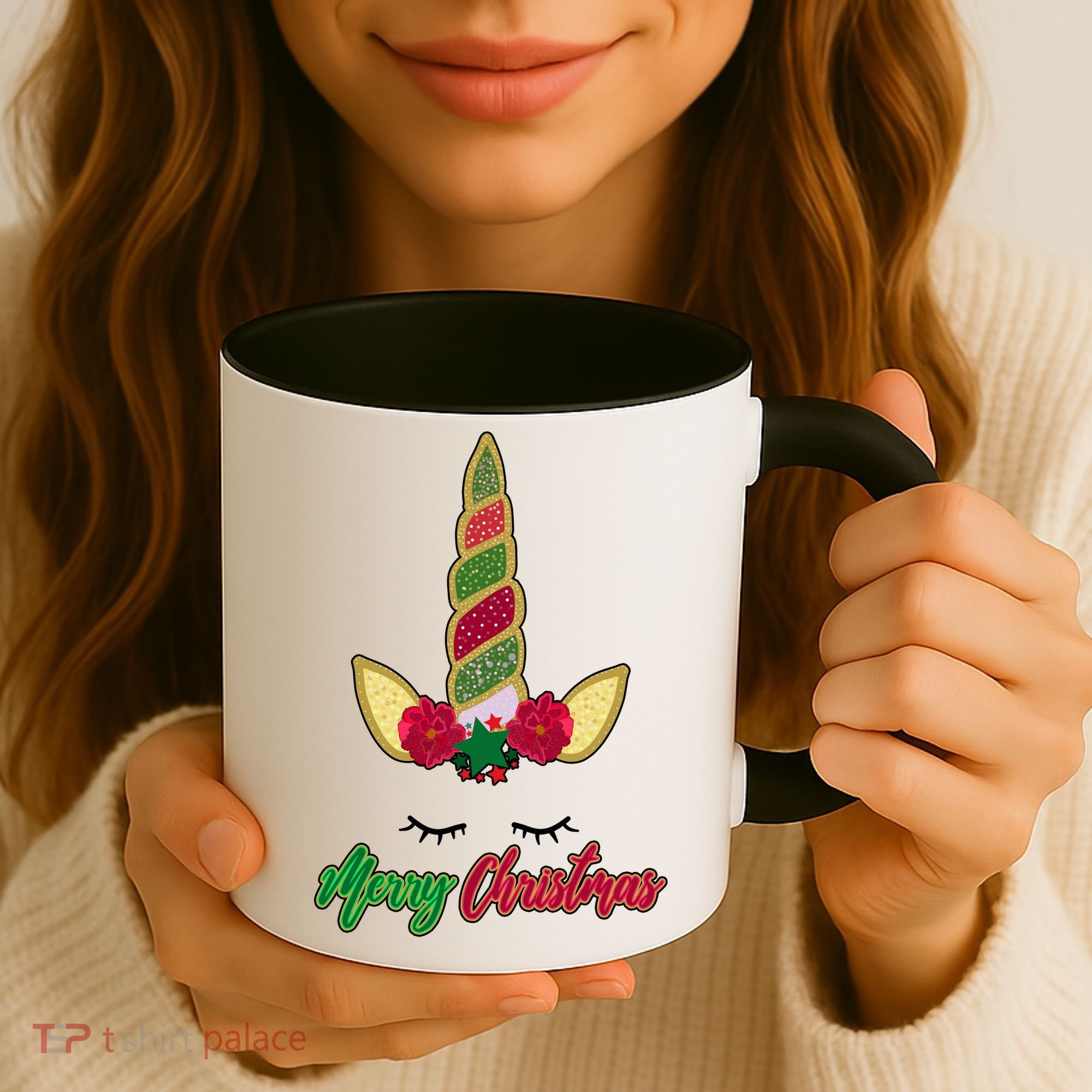 Merry Christmas Unicorn Sparkle Coffee Mug