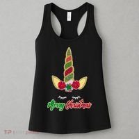 Merry Christmas Unicorn Sparkle Women's Tank Top thumb 3