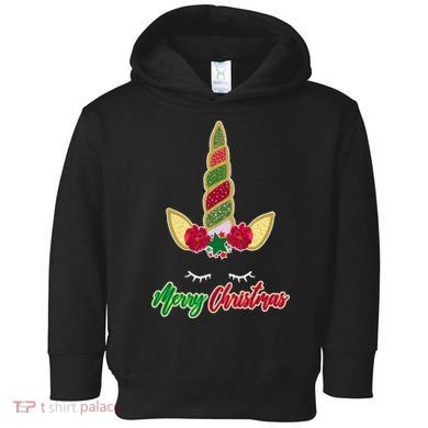 Merry Christmas Unicorn Sparkle Toddler Hoodie