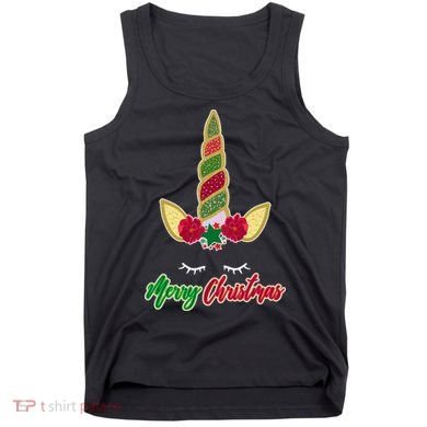 Merry Christmas Unicorn Sparkle Tank Top
