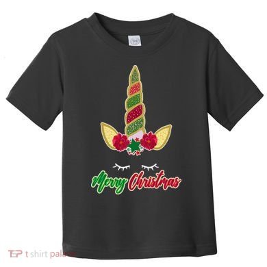 Merry Christmas Unicorn Sparkle Toddler T-Shirt