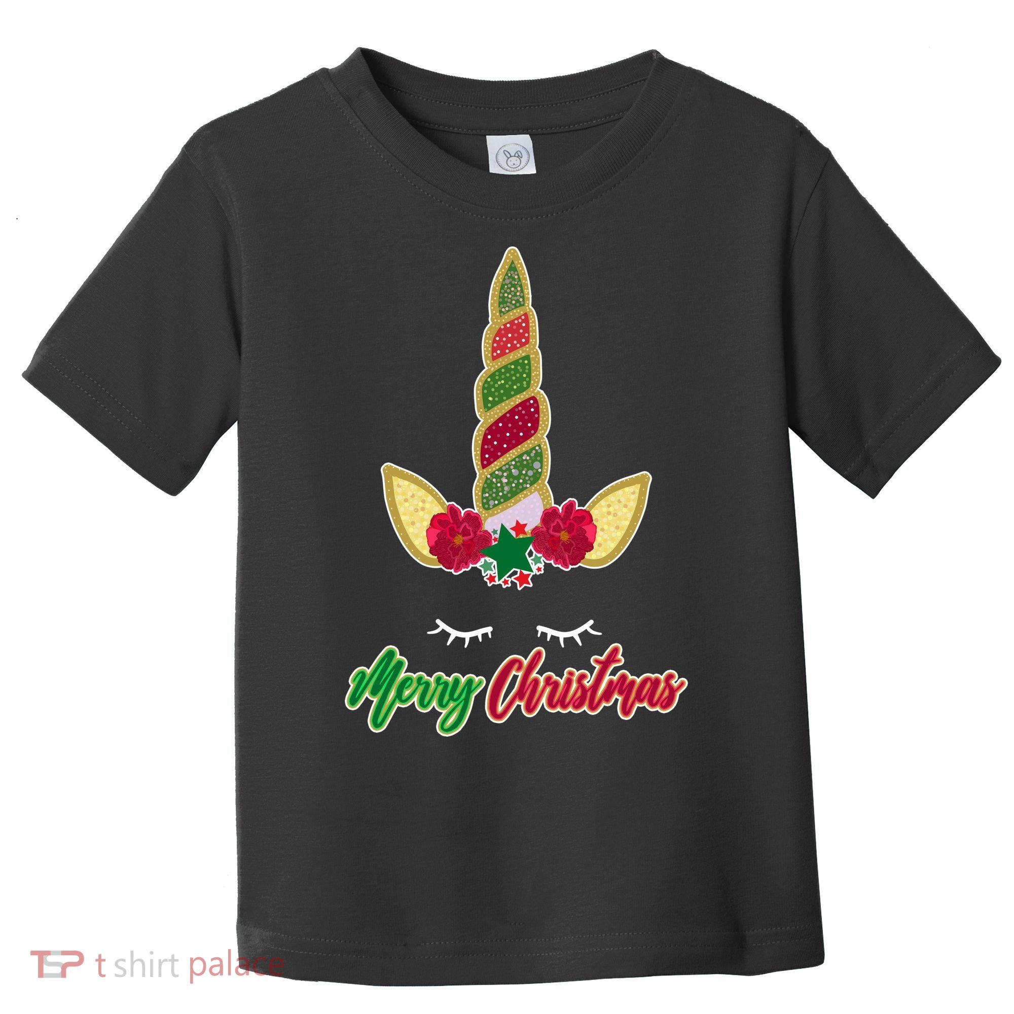Merry Christmas Unicorn Sparkle Toddler T-Shirt