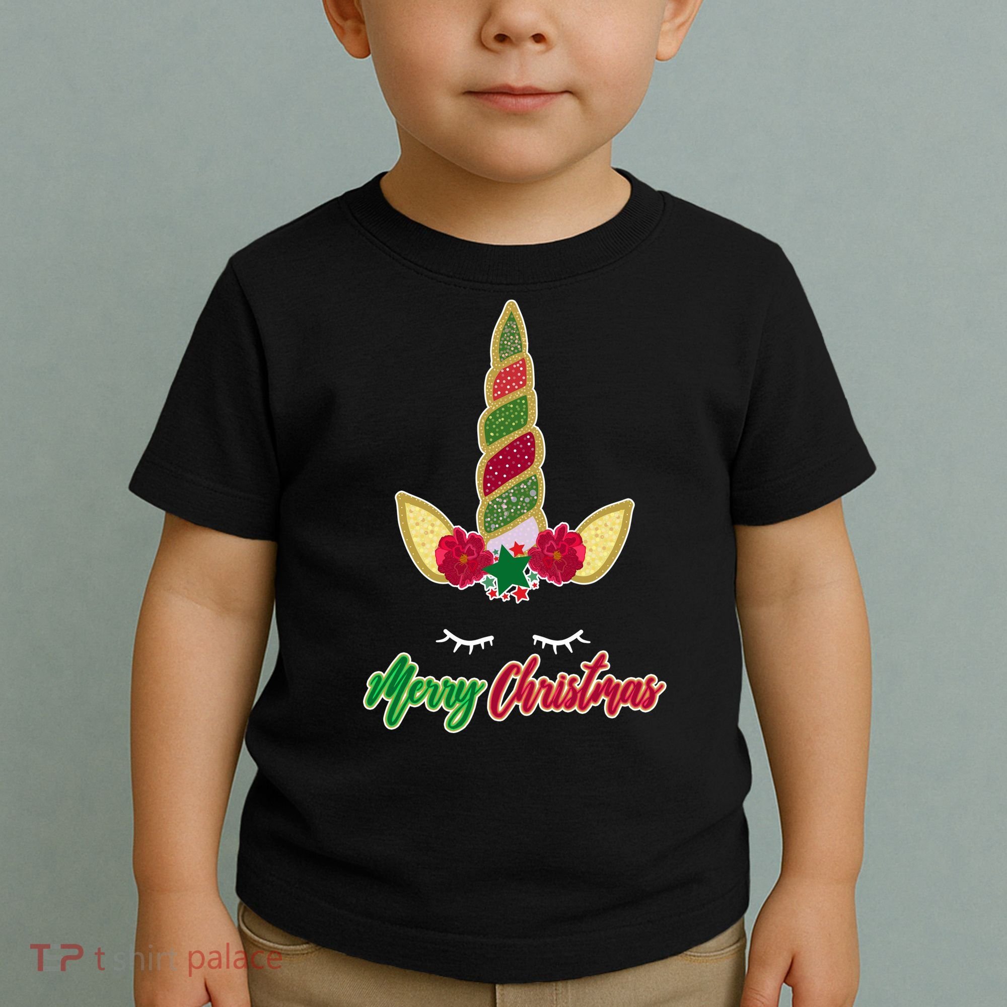 Merry Christmas Unicorn Sparkle Toddler T-Shirt