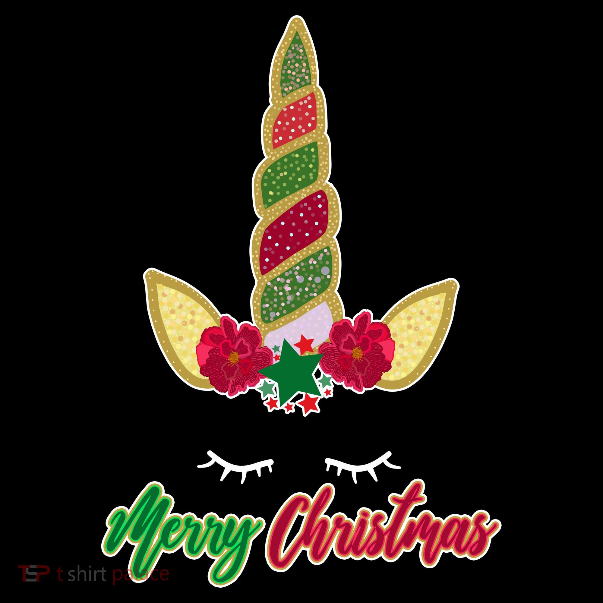 Merry Christmas Unicorn Sparkle Kids T-Shirt