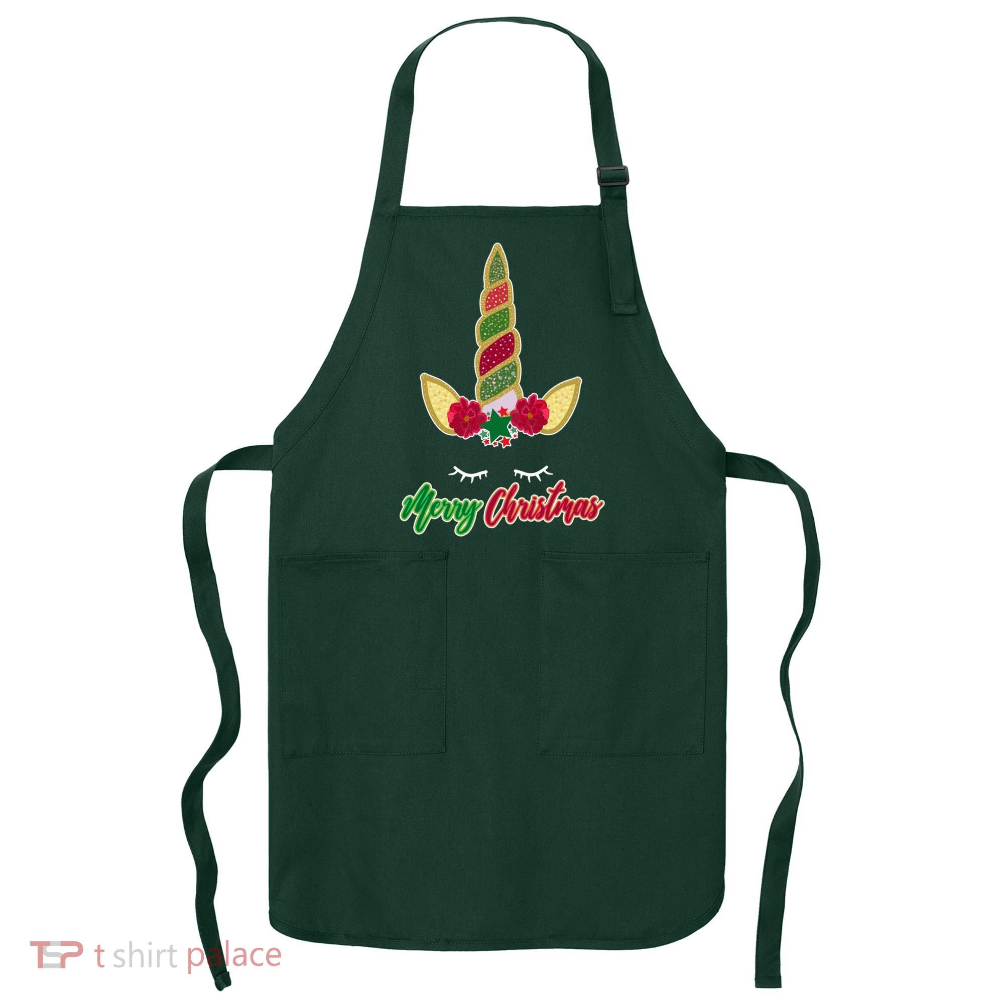 Merry Christmas Unicorn Sparkle Apron