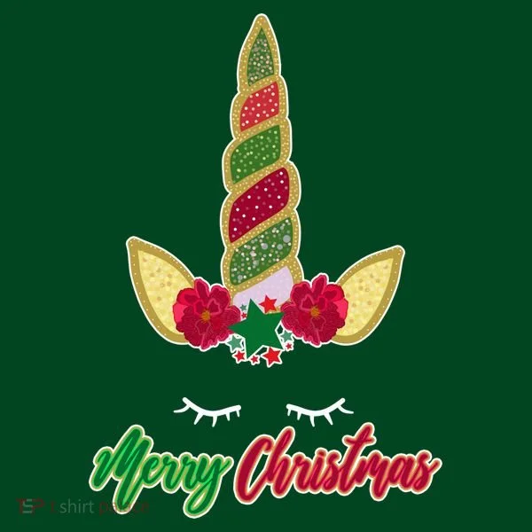 Merry Christmas Unicorn Sparkle Apron