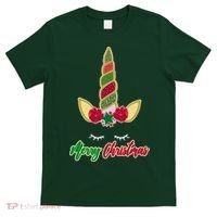Merry Christmas Unicorn Sparkle T-Shirt thumb 0