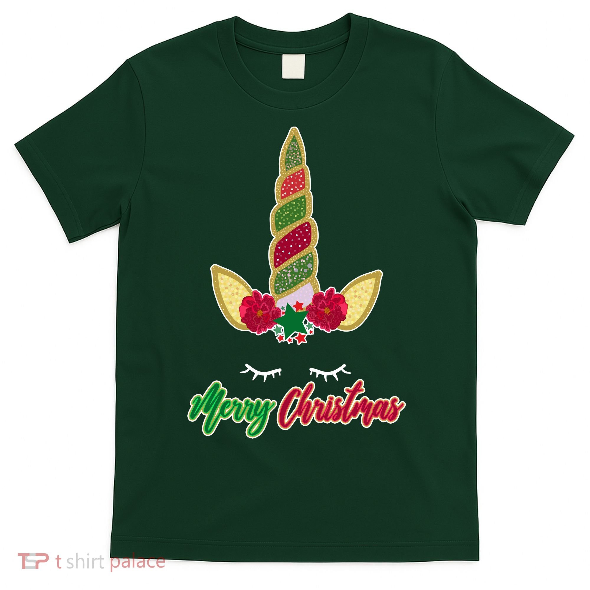 Merry Christmas Unicorn Sparkle T-Shirt