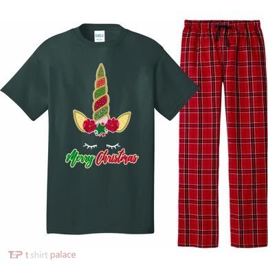 Merry Christmas Unicorn Sparkle Pajama Set