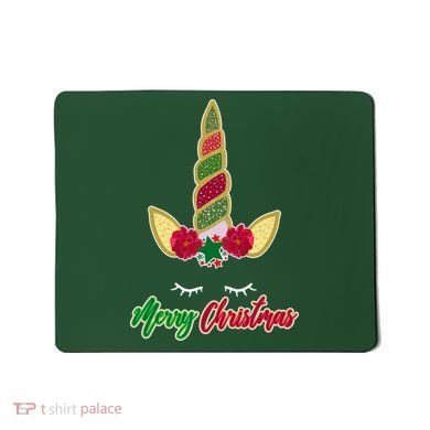 Merry Christmas Unicorn Sparkle Mousepad