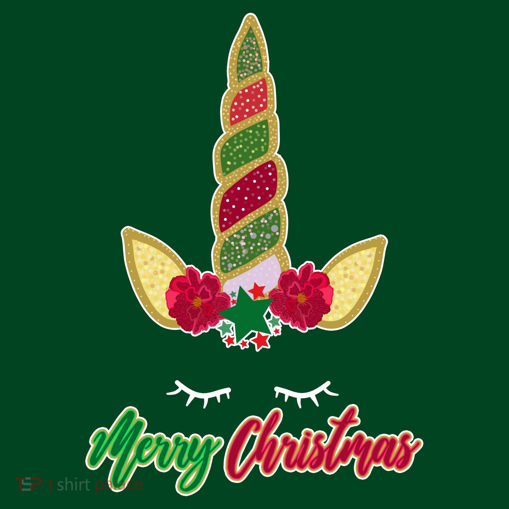 Merry Christmas Unicorn Sparkle Women's T-Shirt