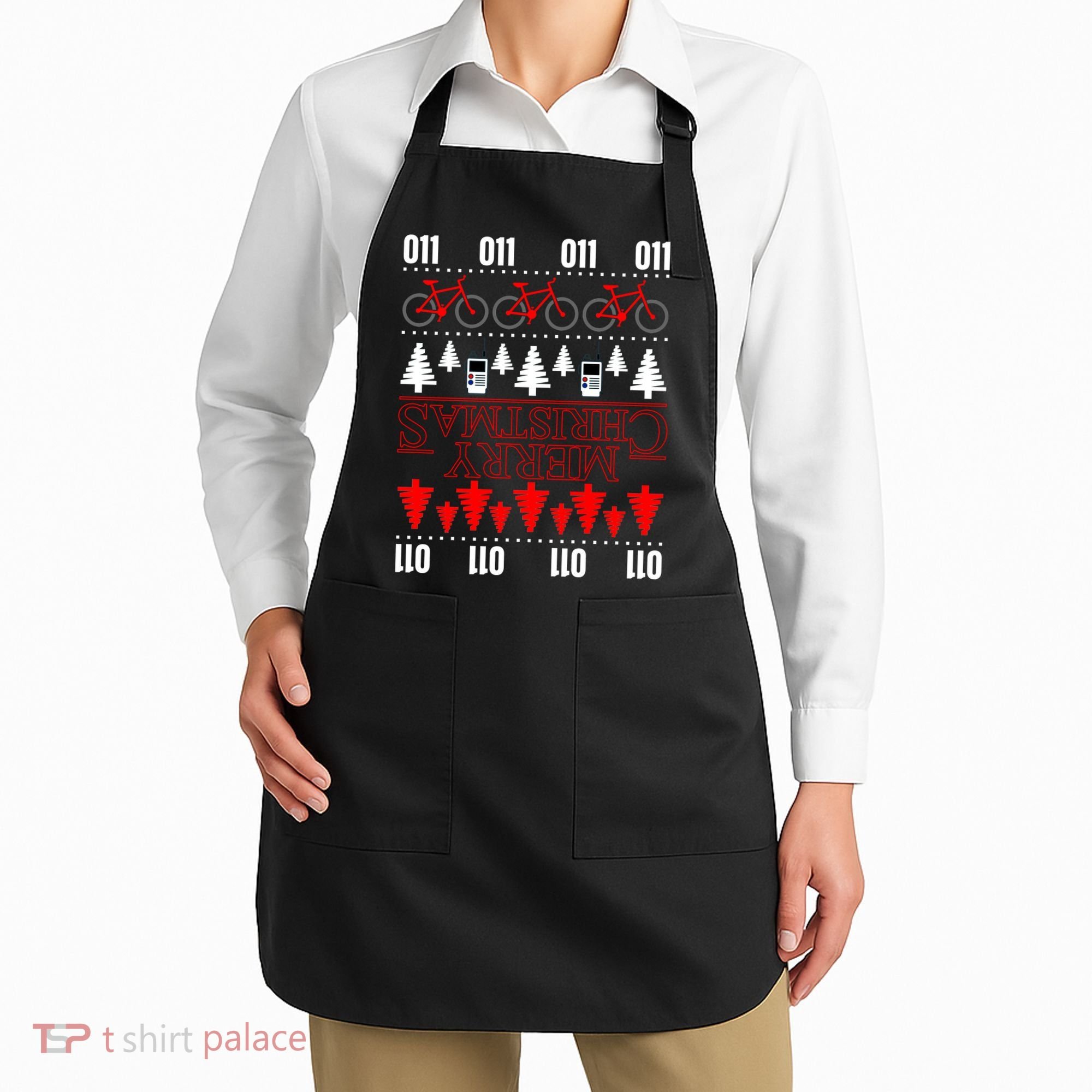 Merry Christmas Upside Down Ugly Sweater Apron