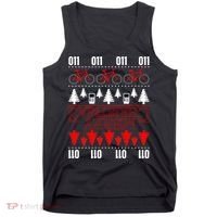 Merry Christmas Upside Down Ugly Sweater Tank Top thumb 0
