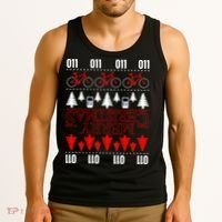 Merry Christmas Upside Down Ugly Sweater Tank Top thumb 3