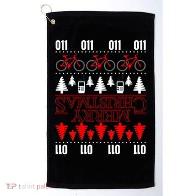 Merry Christmas Upside Down Ugly Sweater Golf Towel