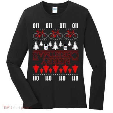 Merry Christmas Upside Down Ugly Sweater Women's Long Sleeve Shirt