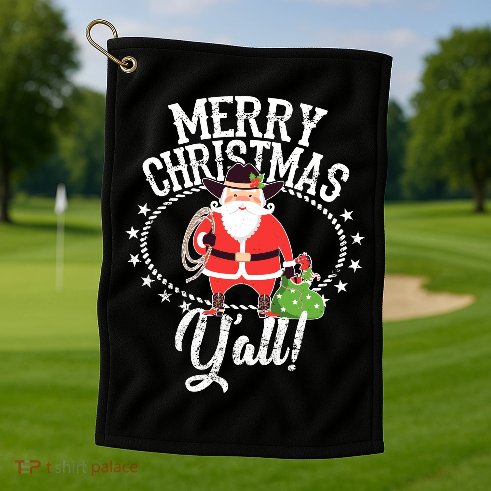 Merry Christmas Y'all! Golf Towel