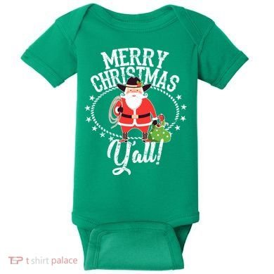Merry Christmas Y'all! Baby Bodysuit