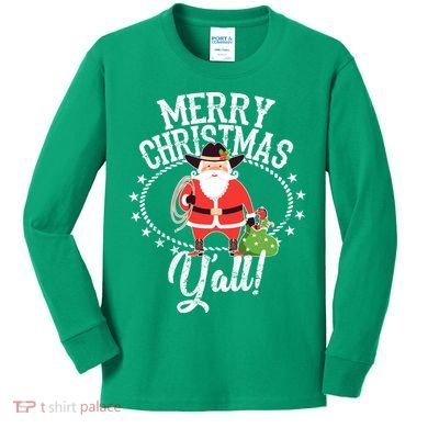 Merry Christmas Y'all! Kids Long Sleeve Shirt