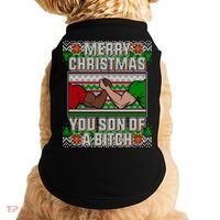 Merry Christmas You Son Of A Btch Ugly Sweater Doggie Tank thumb 0