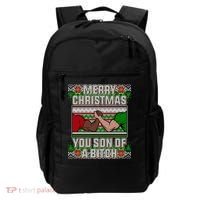 Merry Christmas You Son Of A Btch Ugly Sweater Backpack thumb 0