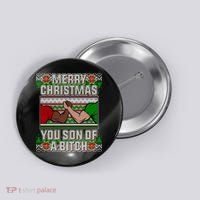 Merry Christmas You Son Of A Btch Ugly Sweater Button thumb 0