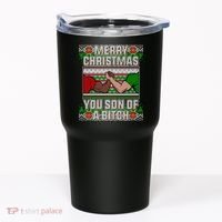 Merry Christmas You Son Of A Btch Ugly Sweater Tumbler thumb 0