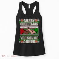 Merry Christmas You Son Of A Btch Ugly Sweater Women's Tank Top thumb 0