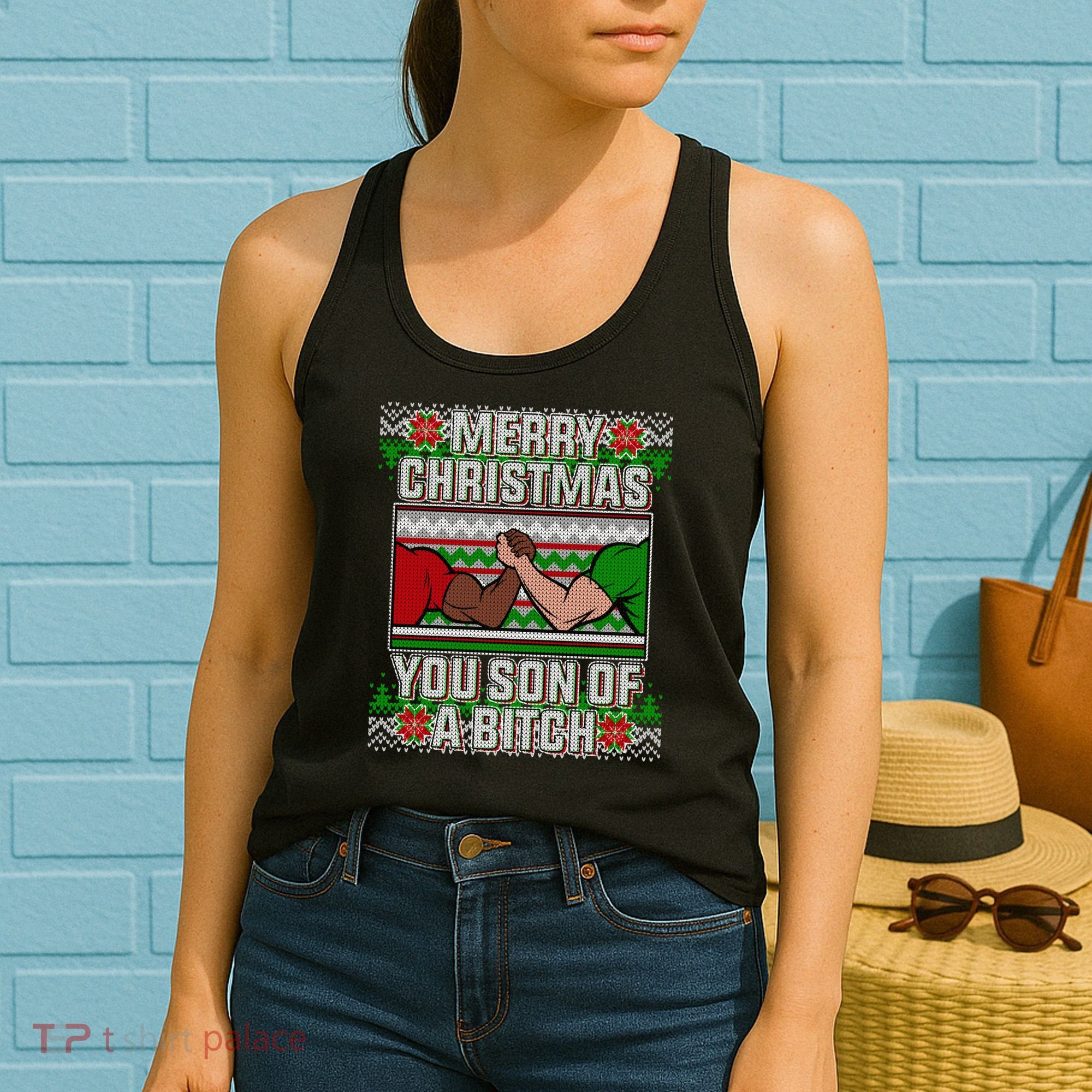 Merry Christmas You Son Of A Btch Ugly Sweater Women's Tank Top