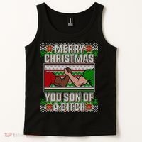 Merry Christmas You Son Of A Btch Ugly Sweater Tank Top thumb 2