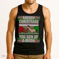 Merry Christmas You Son Of A Btch Ugly Sweater Tank Top thumb 3