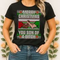 Merry Christmas You Son Of A Btch Ugly Sweater Women's T-Shirt thumb 2