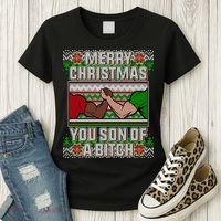 Merry Christmas You Son Of A Btch Ugly Sweater Women's T-Shirt thumb 3