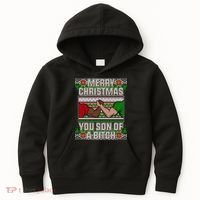 Merry Christmas You Son Of A Btch Ugly Sweater Kids Hoodie thumb 0