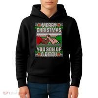 Merry Christmas You Son Of A Btch Ugly Sweater Kids Hoodie thumb 4