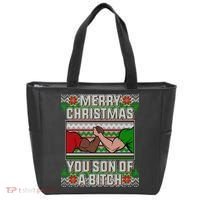 Merry Christmas You Son Of A Btch Ugly Sweater Tote Bag thumb 0