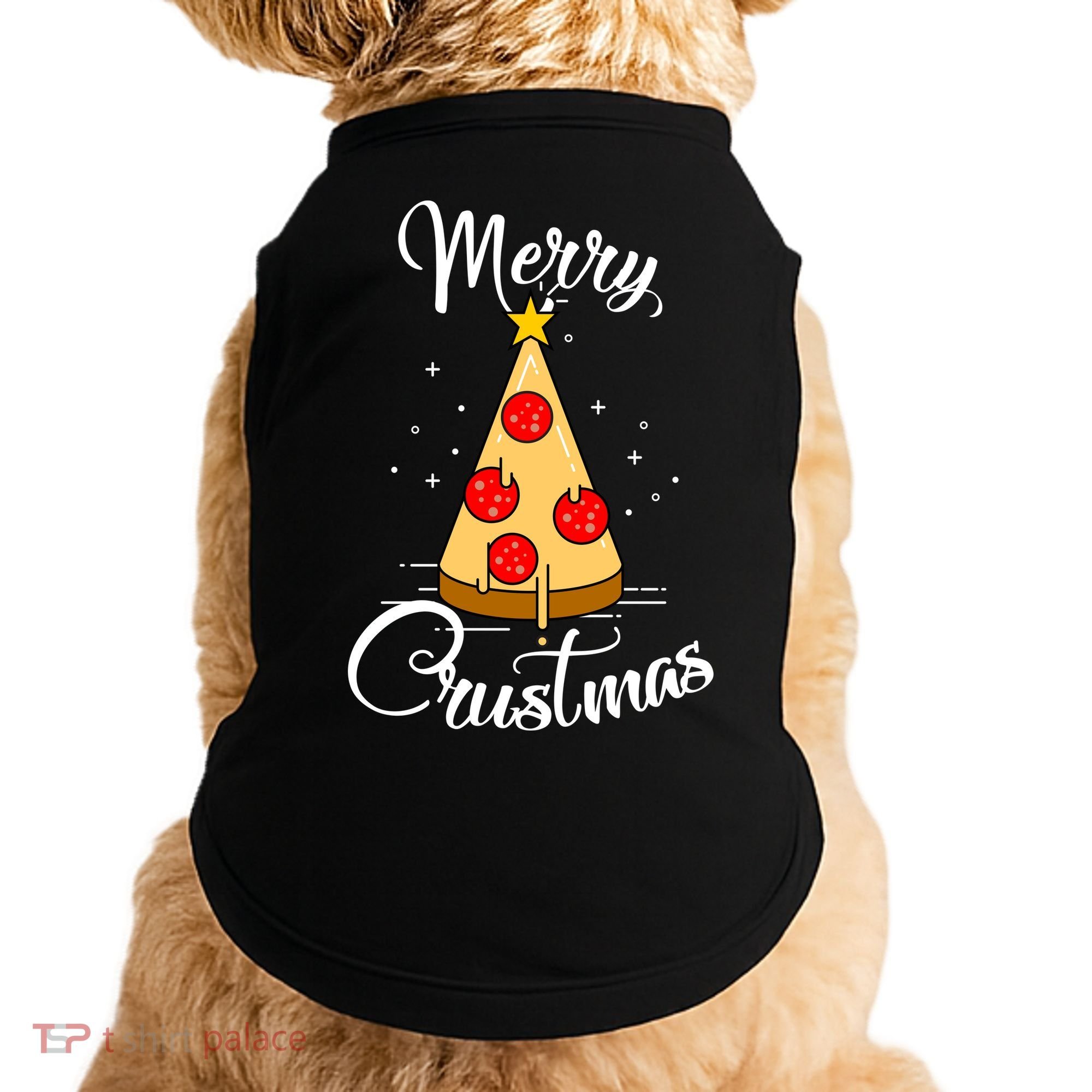 Merry Chrustmas Funny Christmas Pizza Doggie Tank