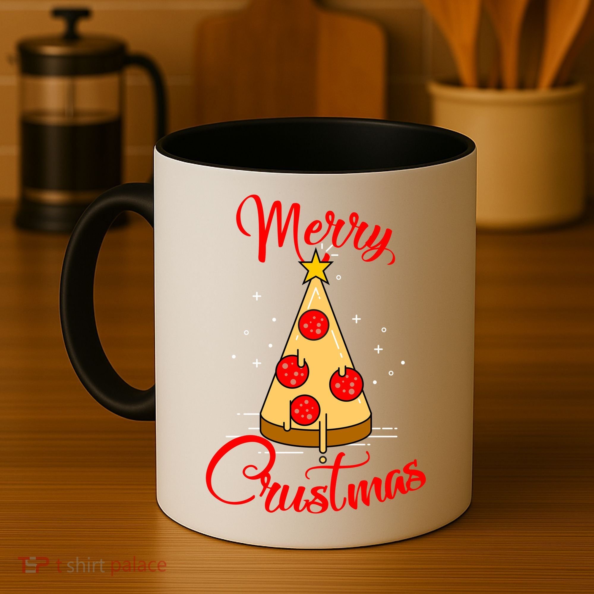 Merry Chrustmas Funny Christmas Pizza Coffee Mug