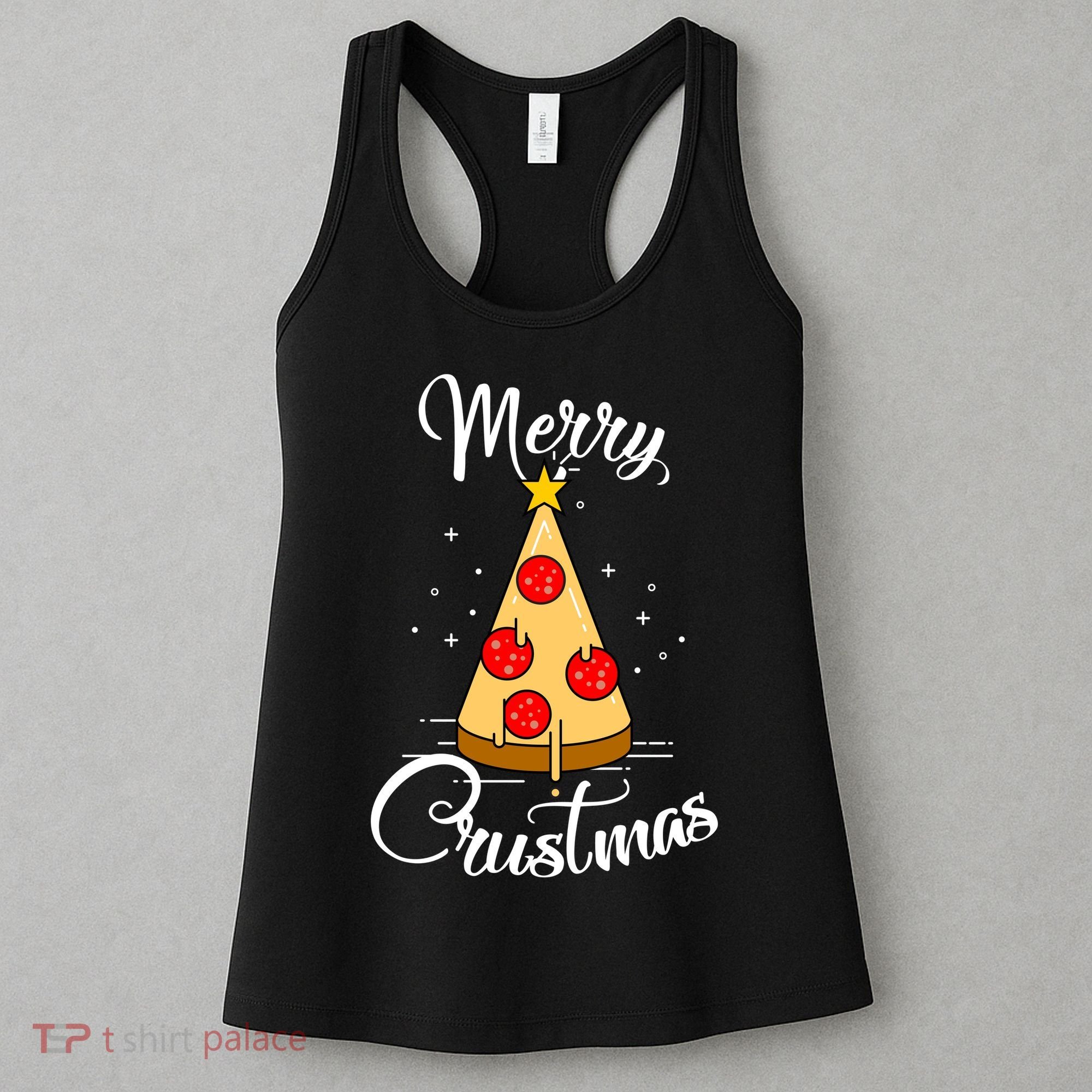 Merry Chrustmas Funny Christmas Pizza Women's Tank Top