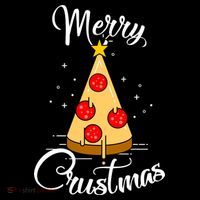 Merry Chrustmas Funny Christmas Pizza Women's Tank Top thumb 5