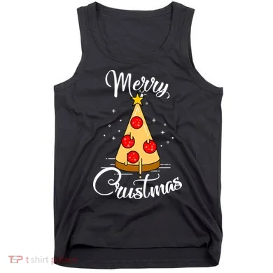 Merry Chrustmas Funny Christmas Pizza Tank Top
